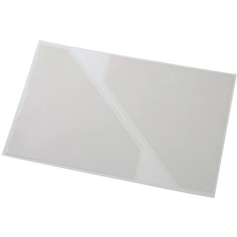 Transparent document folder with two compartments. The central bar divides the folder diagonally.