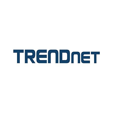 Blaues Trendnet-Logo auf weißem Hintergrund.