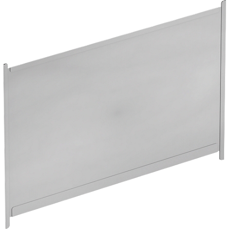 Graue, rechteckige Tafel, die schräg steht. Sie ist an beiden Enden mit einem schmalen Rahmen versehen.