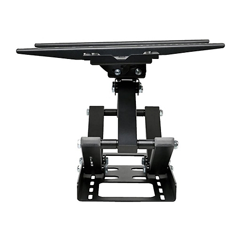 Schwarze TV-Wandhalterung, dreh- und neigbar, vor weißem Hintergrund.