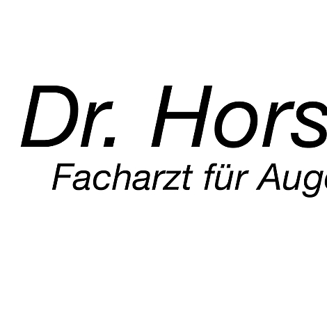 Text "Dr. Horst Facharzt für Augenheilkunde" in black font on a white background.