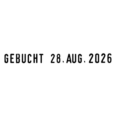 Booked August 28, 2026 in black, serif font.