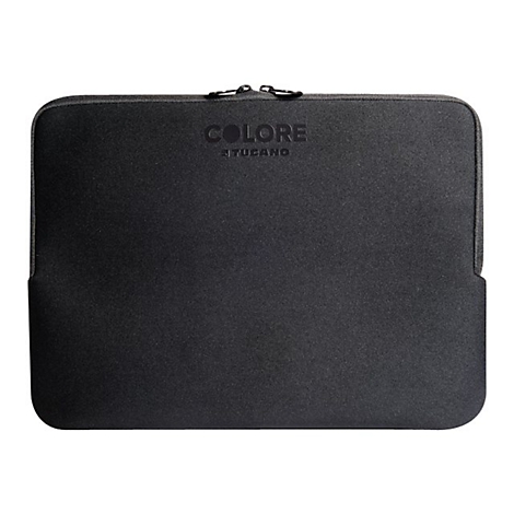 Schwarze Laptoptasche mit ReiÃŸverschluss, Logo COLORE von Tucano.