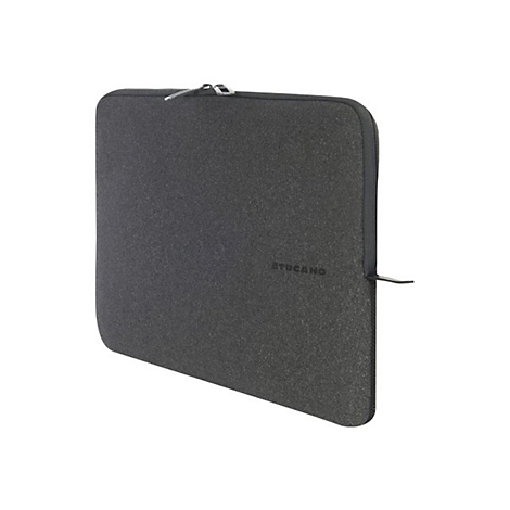 Dunkelgraue Laptop-Tasche mit ReiÃŸverschluss, Marke Tucano.