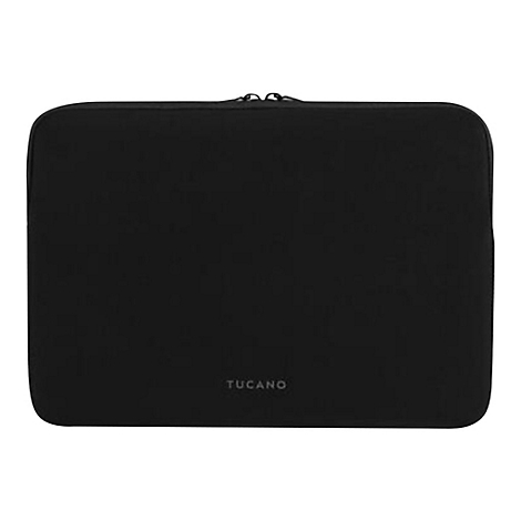 Schwarze Laptoptasche, ReiÃŸverschluss oben, Marke Tucano.