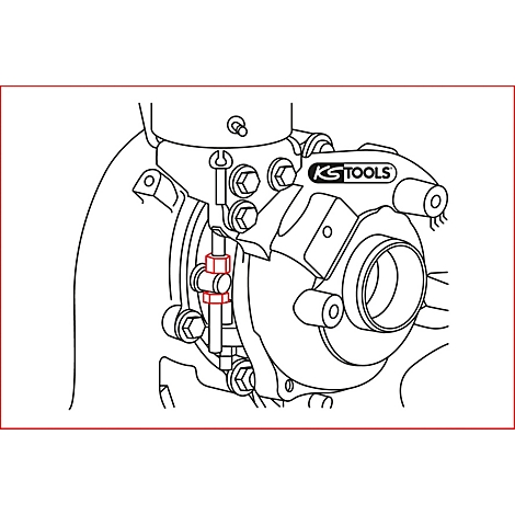 Detaillierte technische Zeichnung eines Bauteils mit dem KS TOOLS Logo.