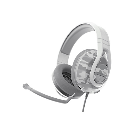 Hellgraues Headset mit Camouflage-Muster. Ein Mikrofon ist angebracht.