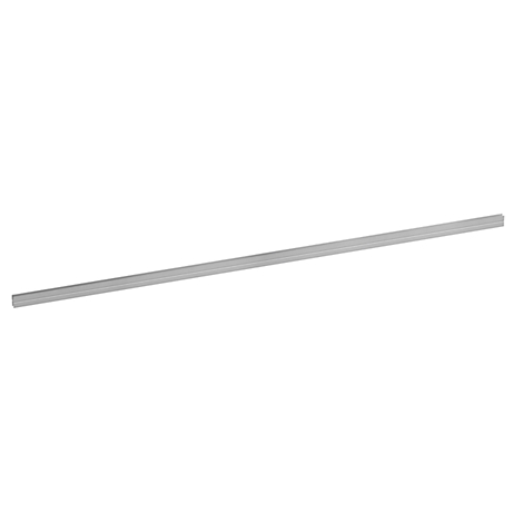Grauer, geriffelter Metallstab, diagonal vor weißem Hintergrund.