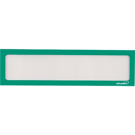 A rectangular green sign with a white background and rounded corners. "Uitradex" is written in the bottom right.