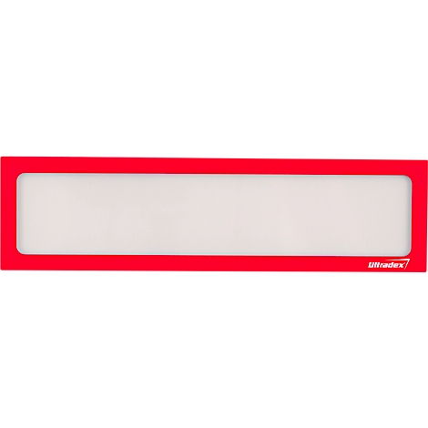Rectangular red frame with rounded corners, white inside. Text at the bottom right.