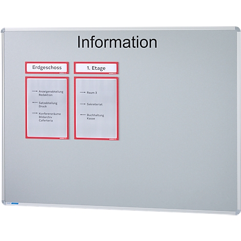 Ultradex Informationstafel 'Information', Metall, magnethaftend, Wandmontage, inkl. Montagematerial, B 900 x H 1200 mm, silbergrau RAL 9006