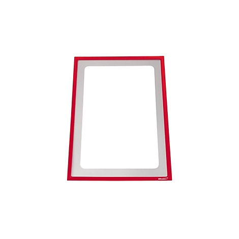 Rechteckiger, roter Plakatrahmen vor weißem Hintergrund.