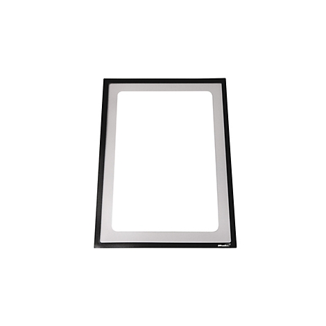 Schwarzer Klapprahmen im Hochformat mit weißer Innenfläche vor weißem Hintergrund.