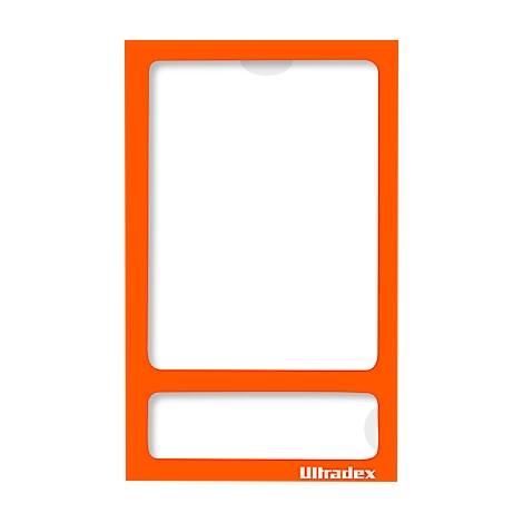 Orange frame with white background and text 'Ultradex'.