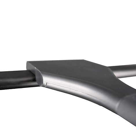 Grijs, gebogen buisje dat door een ander onderdeel wordt gestoken. De achtergrond is wit.