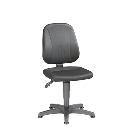 A black office chair with a backrest, seat, and height-adjustable base on a white background.