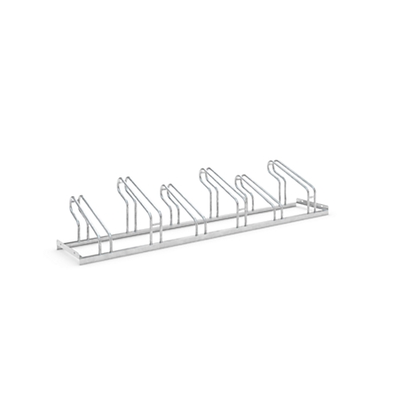 Metal bicycle rack, isolated on a white background.