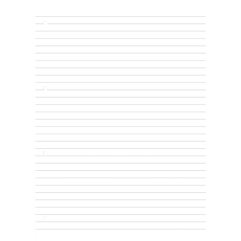 Weißes liniertes Papier. Horizontale Linien verlaufen über die gesamte Seite.