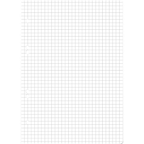 Ein kariertes Blatt Papier mit feinen grauen Linien, die Quadrate bilden.