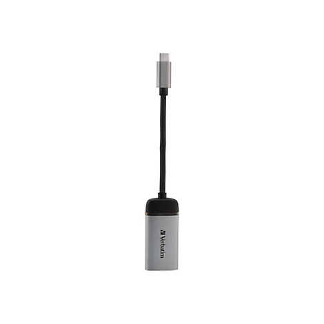 Un câble USB-C gris Verbatim sur fond blanc.