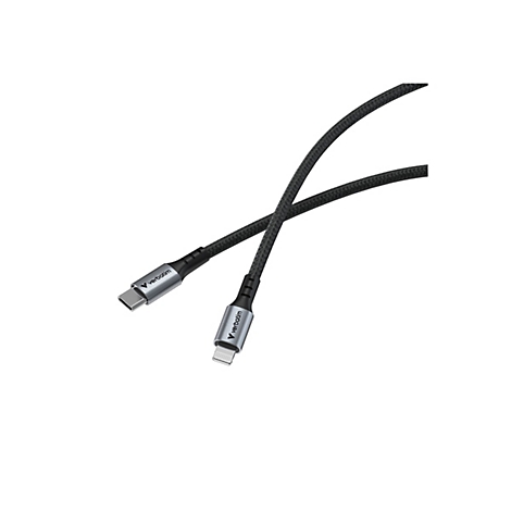 Zwei schwarze USB-Kabel mit grauen Enden, Markenname "Verbatim". Auf weißem Hintergrund.
