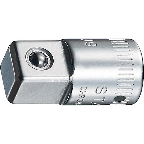 Ein silberner, sechseckiger Adapter für einen Werkzeugkasten.