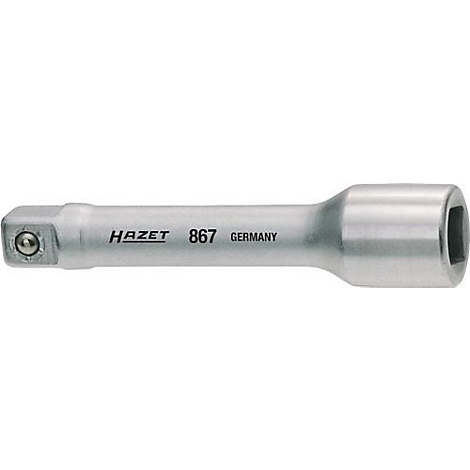 Verlengstuk voor een sleutel, zilverkleurig, met de letters HAZE, 867, Germany.