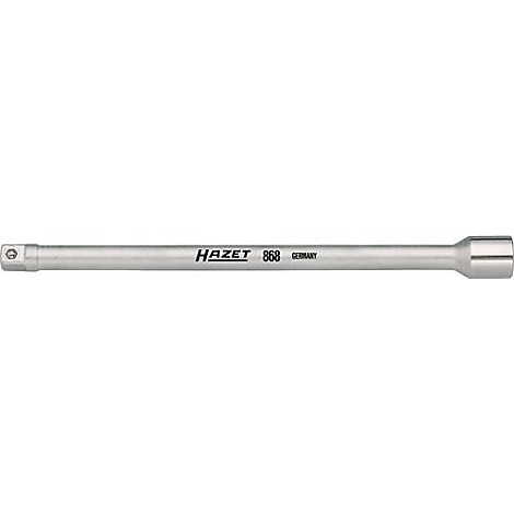 Zilverkleurige HAZE-verlengingsstang, model 868. Opschrift: HAZE 868 Germany.