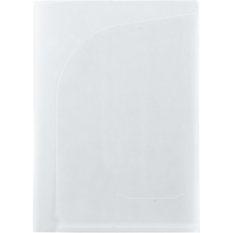 White binder system with a rounded corner and a small recess at the bottom.