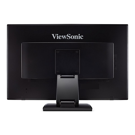 Schwarzer Monitor, RÃ¼ckseite, mit StandfuÃŸ und Logo ViewSonic.