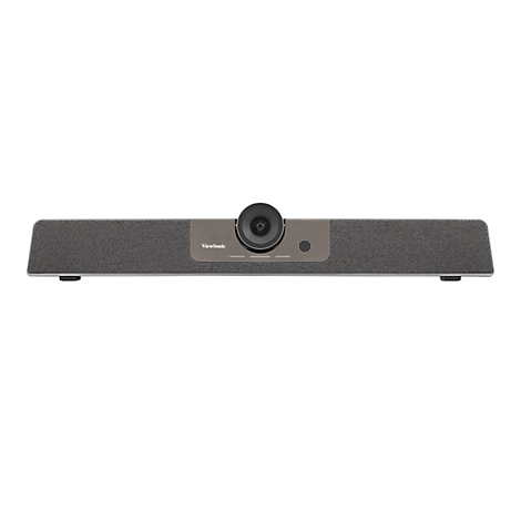 Projecteur gris avec objectif et logo ViewSonic. Deux pieds noirs en bas.
