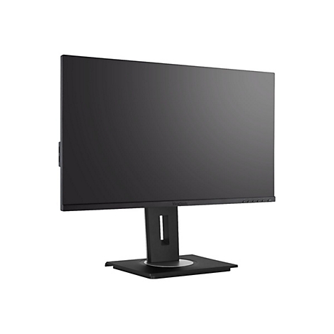 Ein schwarzer Monitor vor weißem Hintergrund, mit ViewSonic-Logo am Fuß.