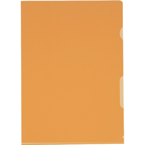 Orange file folder with transparent tabs.