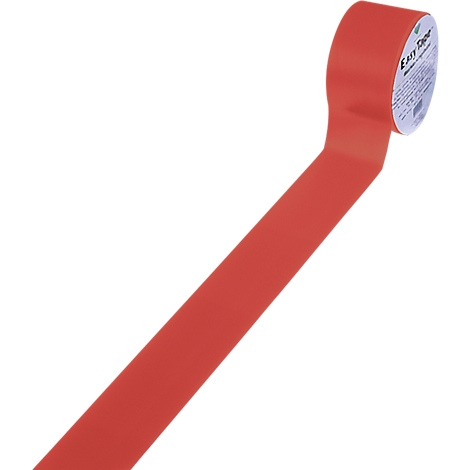 Rol rode tape met afgerolde tape, label met Easy Tape.