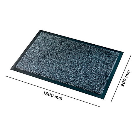 Antracietkleurige deurmat, rechthoekig, met afmetingen 1500 x 900 mm.