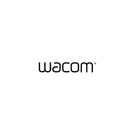Wacom-Logo, schwarze Schrift auf weißem Grund.