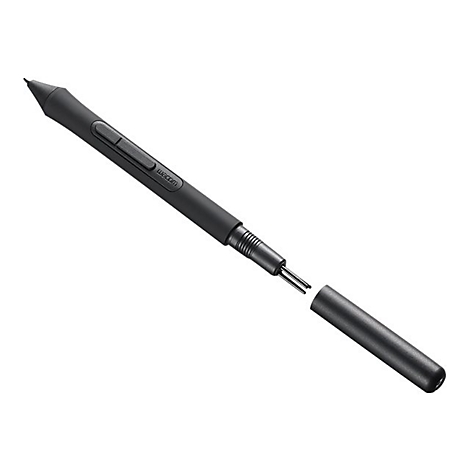 Schwarzer Stift mit zwei KnÃ¶pfen, Teilweise auseinandergebaut.