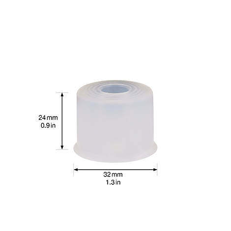 Zylindrisches, durchsichtiges Kunststoffteil mit Maßangaben: 24 mm hoch, 32 mm breit.