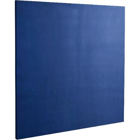 Blue, square object shown slightly tilted.