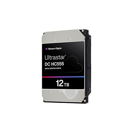 Festplatte von Western Digital, Modell Ultrastar DC HC555, mit 12 TB Speicherkapazität.