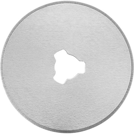 Round, silver cutting blade with a star-shaped hole in the middle.
