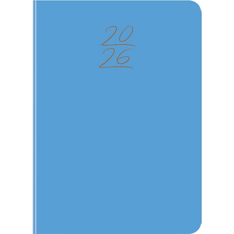 Light blue notebook. “20/26” in narrow gray letters is read at the top center.