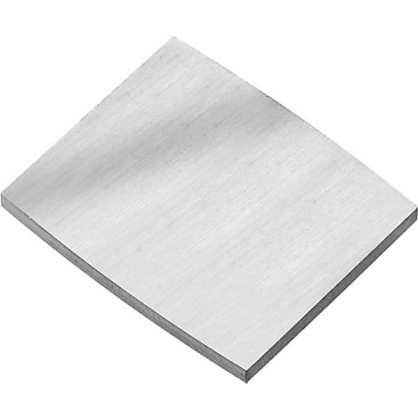 Grijze, vierkante metalen plaat met een licht geborsteld oppervlak.