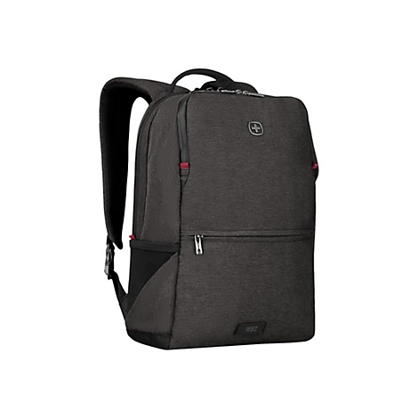 Dunkelgrauer Rucksack mit roten Akzenten. Oben das Schweizer Kreuz. Am Boden steht '1893'.