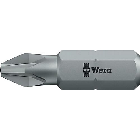 Grijze schroevendraaierbit met kruiskop en Wera-logo.