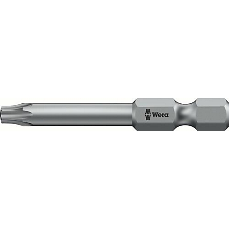 Een zilveren Torx-bit van Wera.
