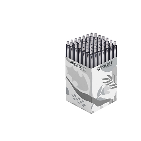 Potloodhouder met potloden. "Westcott" afdruk. Witte doos, grijze versieringen.