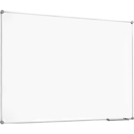 White rectangular whiteboard with a thin metal frame. A sponge is ready below.