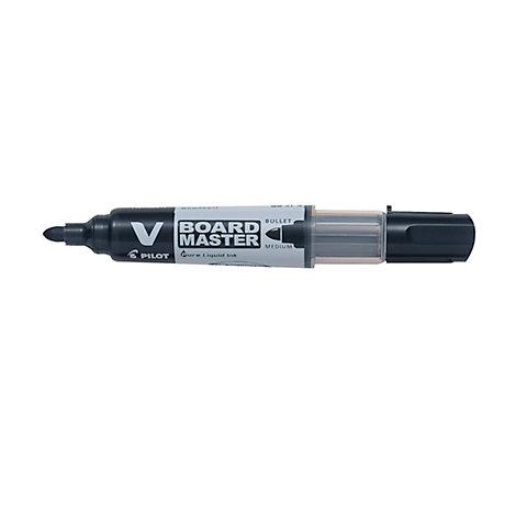 Black Board Master pen, brand name V Pilot Board Master Quick Liquid Ink. Lettering: Bullet, Medium.