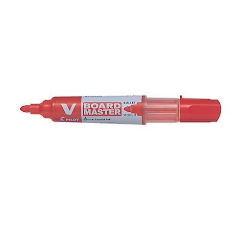 A red Board Master pen, on a white background. Inscription: Board Master Bullet Medium.